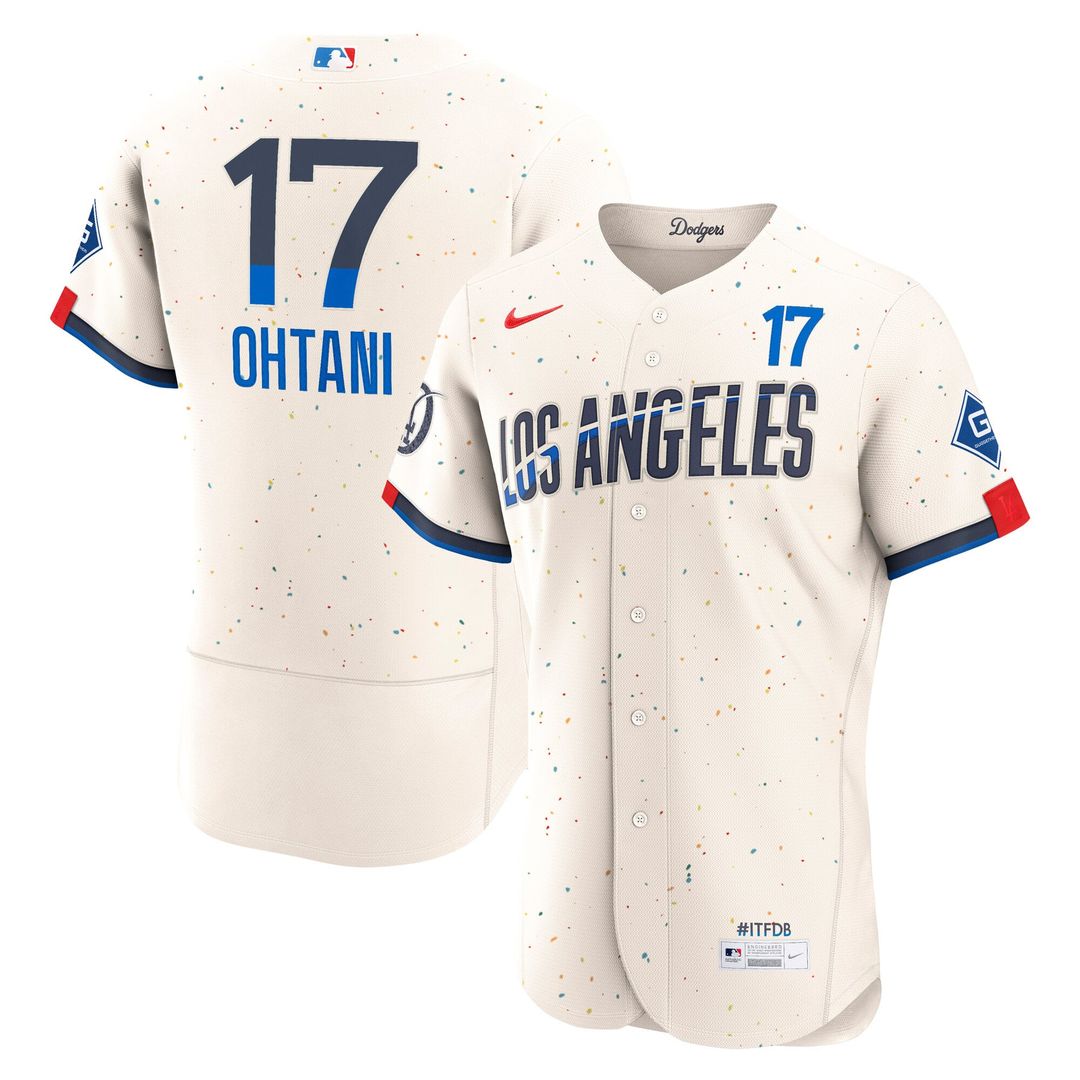 Men's Los Angeles Dodgers Shohei Ohtani Cream City Connect Sponsor Patch MLB Baseball Jersey - view 1