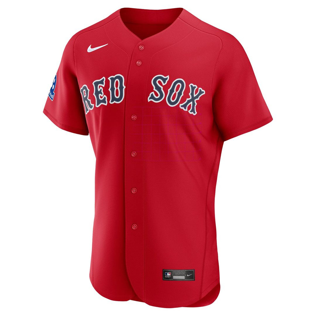Men's Boston Red Sox Red Alternate Sponsor Patch MLB Baseball Jersey - view 2