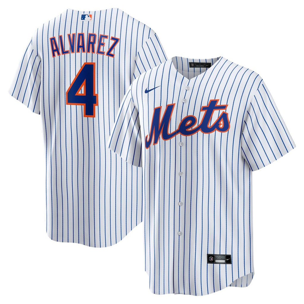 Men's New York Mets Francisco Alvarez White Replica MLB Baseball Jersey - view 1