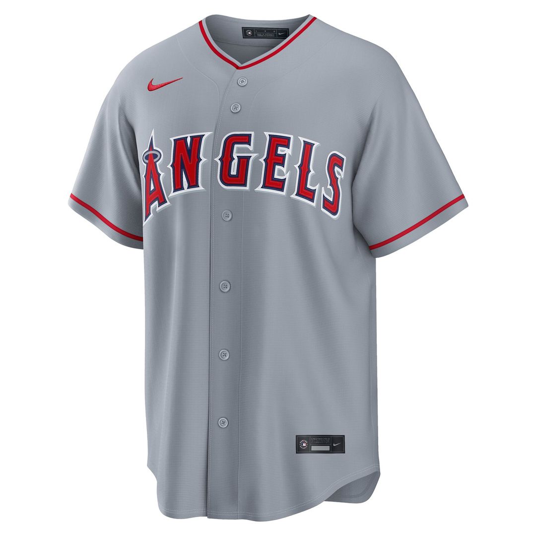 Men's Los Angeles Angels Mike Trout Gray Road Replica MLB Baseball Jersey - view 5