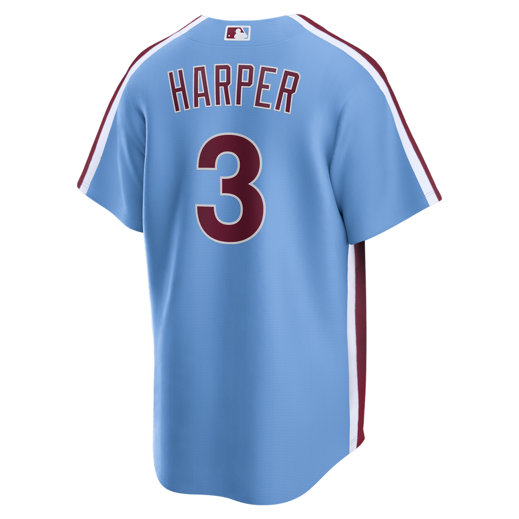 Men's Philadelphia Phillies Bryce Harper Light Blue Alternate Replica MLB Baseball Jersey - view 3