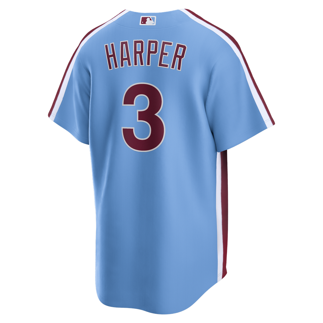 Men's Philadelphia Phillies Bryce Harper Light Blue Alternate Replica MLB Baseball Jersey - view 3