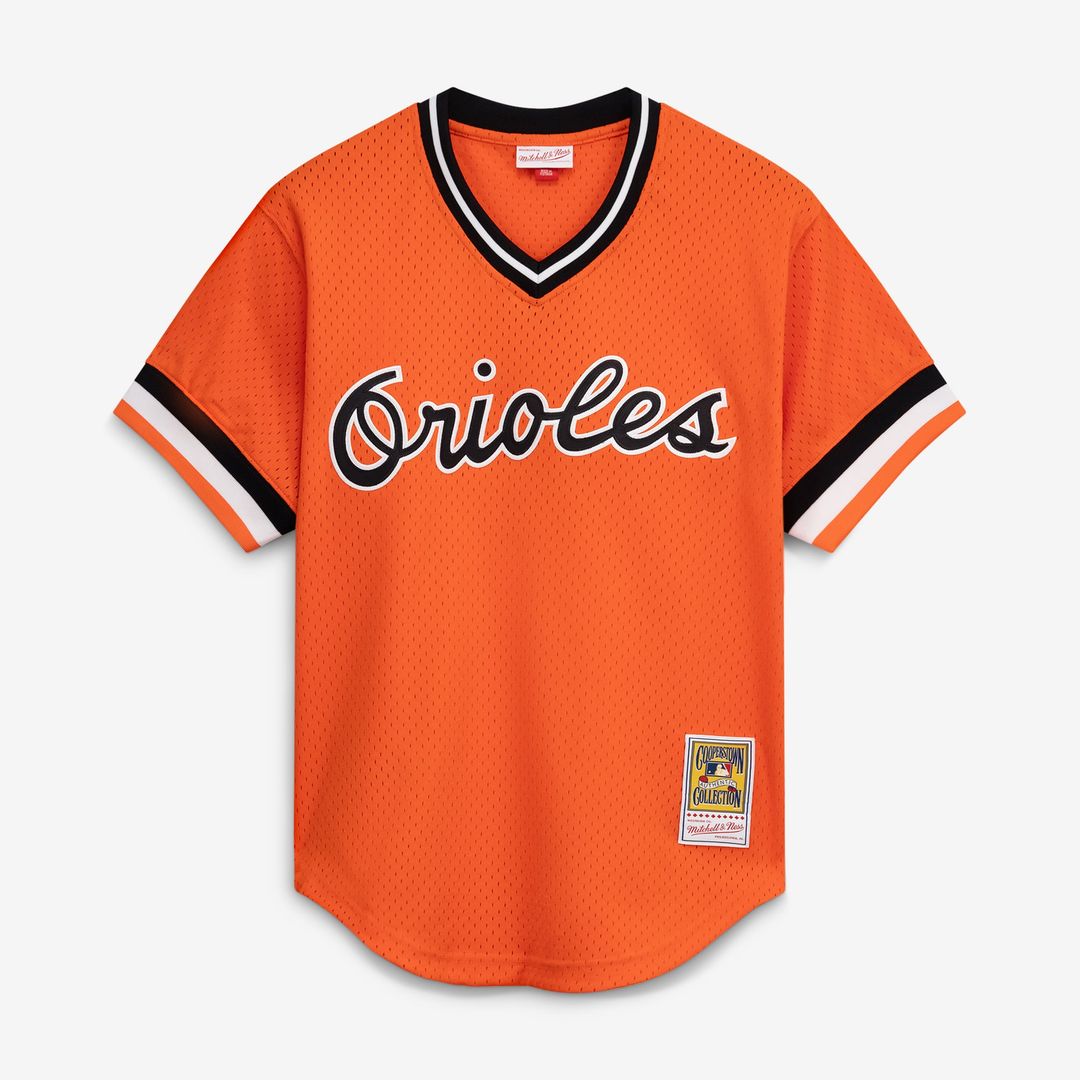 Men's Baltimore Orioles Cal Ripken Jr. Orange Batting Practice MLB Baseball Jersey - view 2