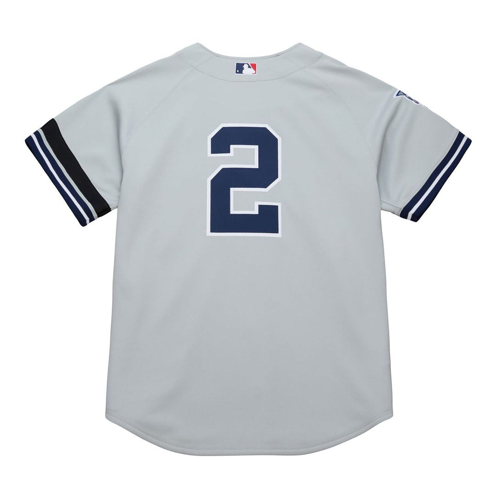Men's New York Yankees Derek Jeter Gray Cooperstown Collection 2000 World Series MLB Baseball Jersey - view 3