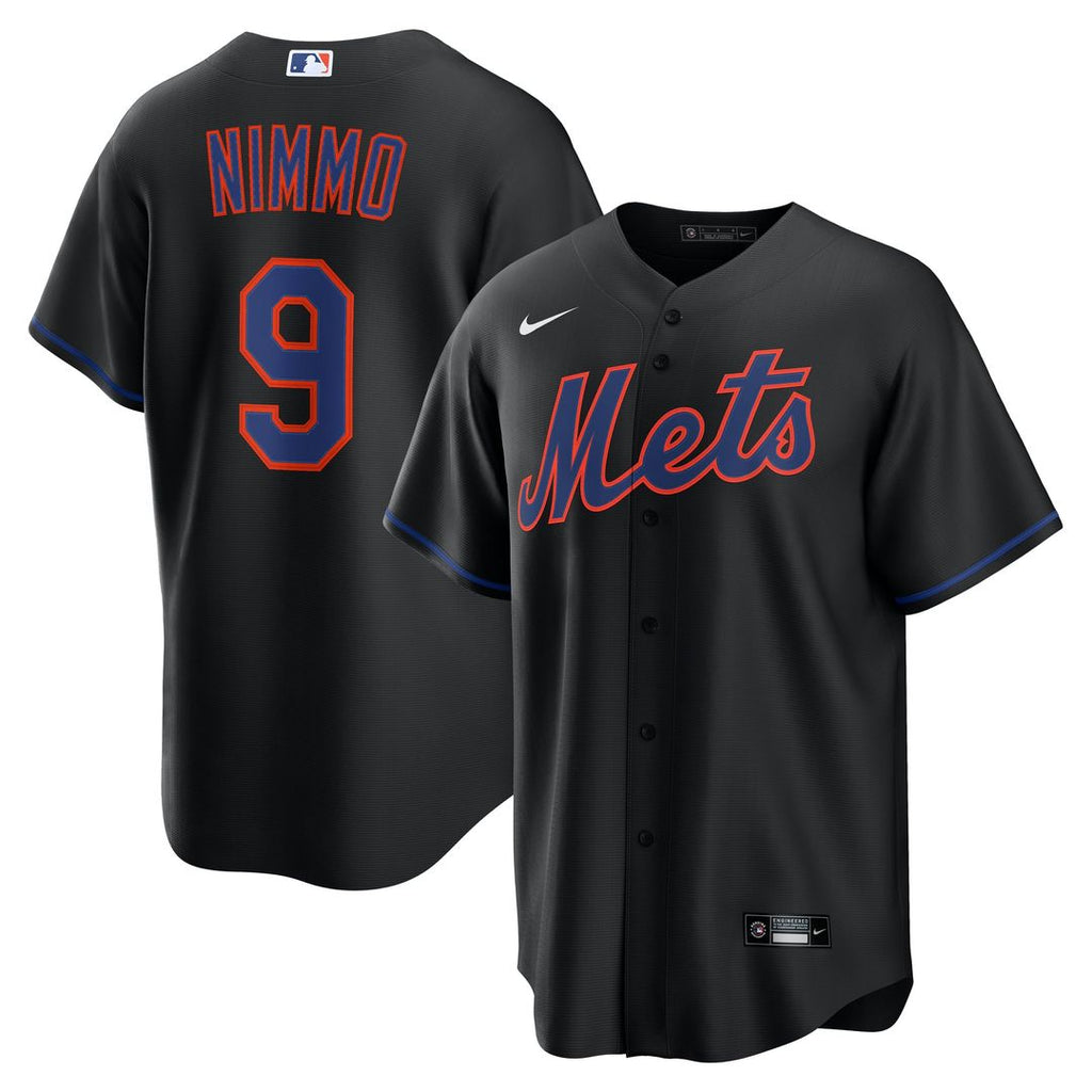 Men's New York Mets Brandon Nimmo Black Alternate Replica MLB Baseball Jersey - view 1