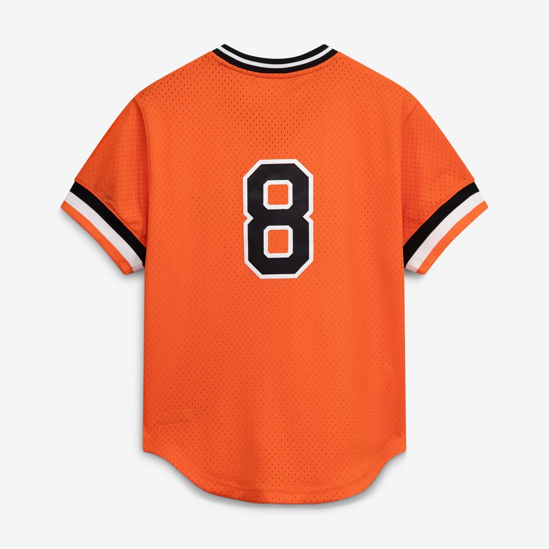Men's Baltimore Orioles Cal Ripken Jr. Orange Batting Practice MLB Baseball Jersey - view 3