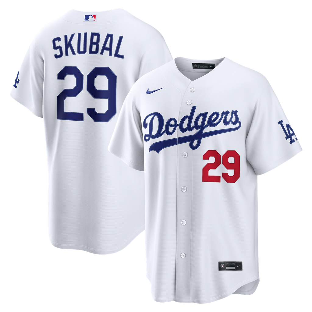 Men's Los Angeles Dodgers Tarik Skubal White Home Stadium MLB Baseball Jersey - view 1