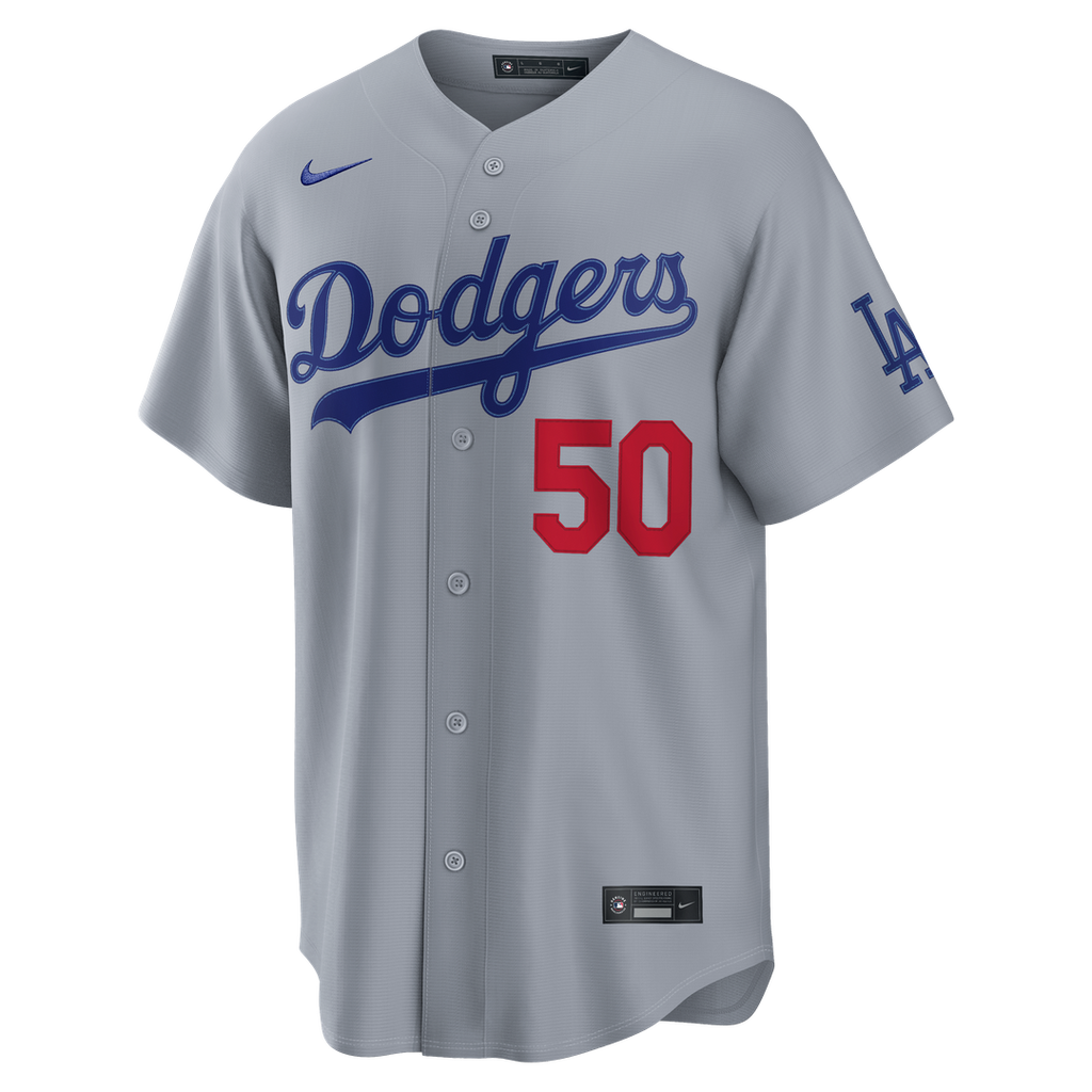 Men's Los Angeles Dodgers Mookie Betts Gray Stadium MLB Baseball Jersey - view 5