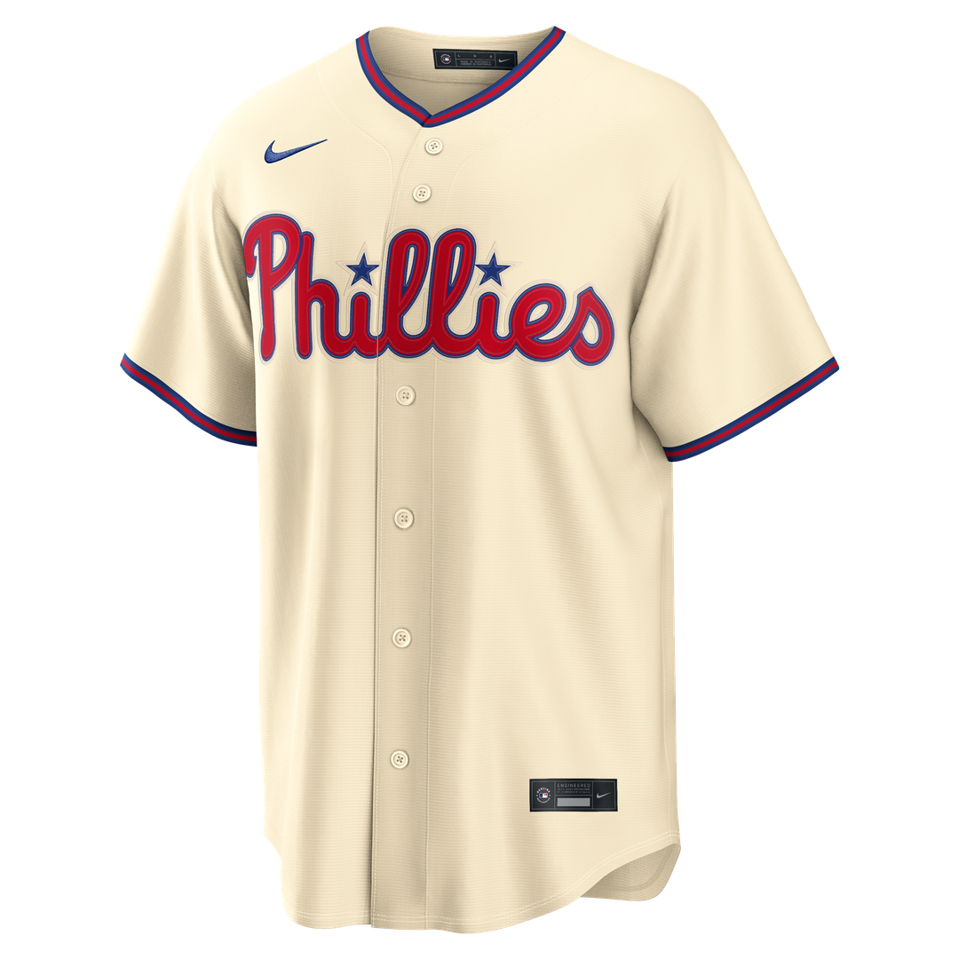 Men's Philadelphia Phillies Cream Alternate Replica MLB Baseball Jersey - view 5