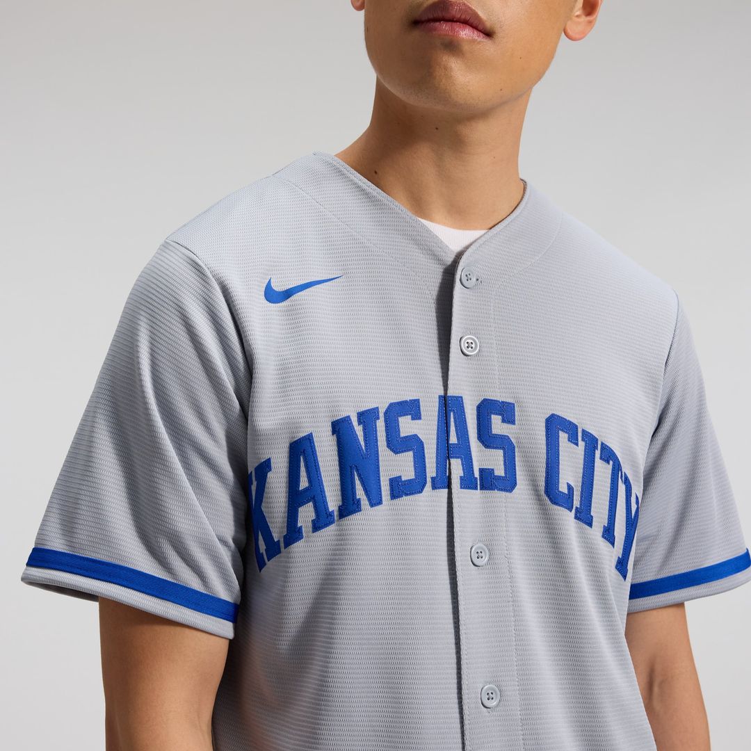 Men's Kansas City Royals Bobby Witt Jr. Gray Road Replica MLB Baseball Jersey - view 23
