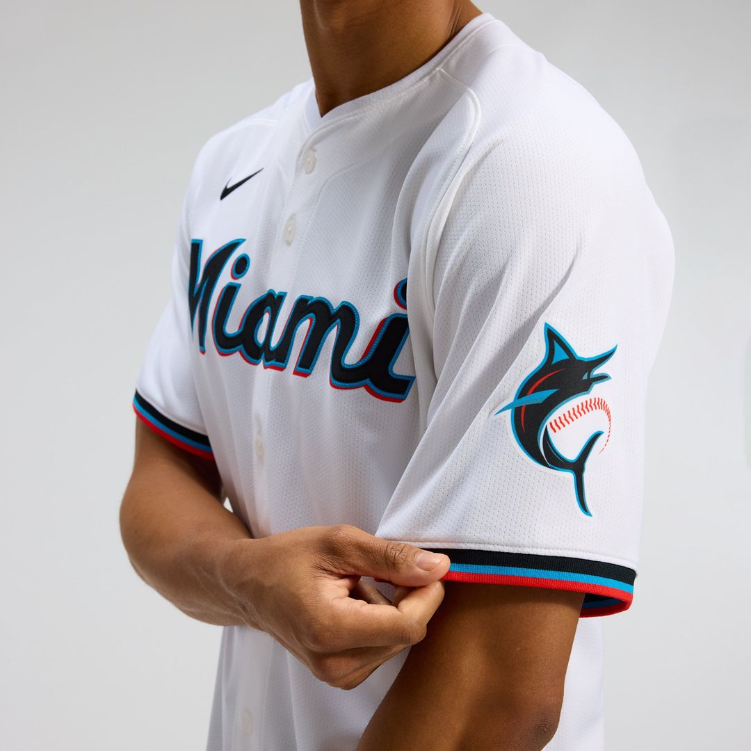 Men's Miami Marlins White Home Limited MLB Baseball Jersey - view 8