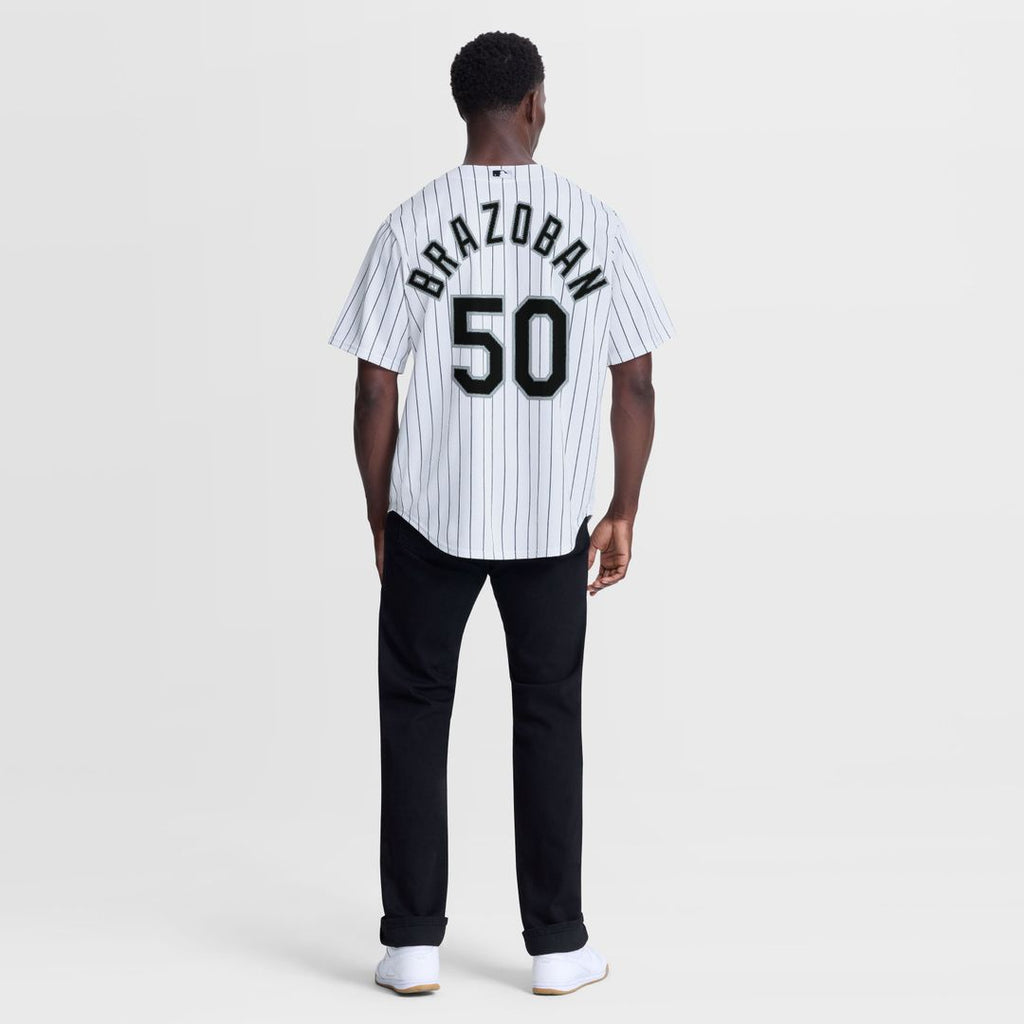 Men's Chicago White Sox Huascar Brazoban White Home Replica MLB Baseball Jersey - view 3