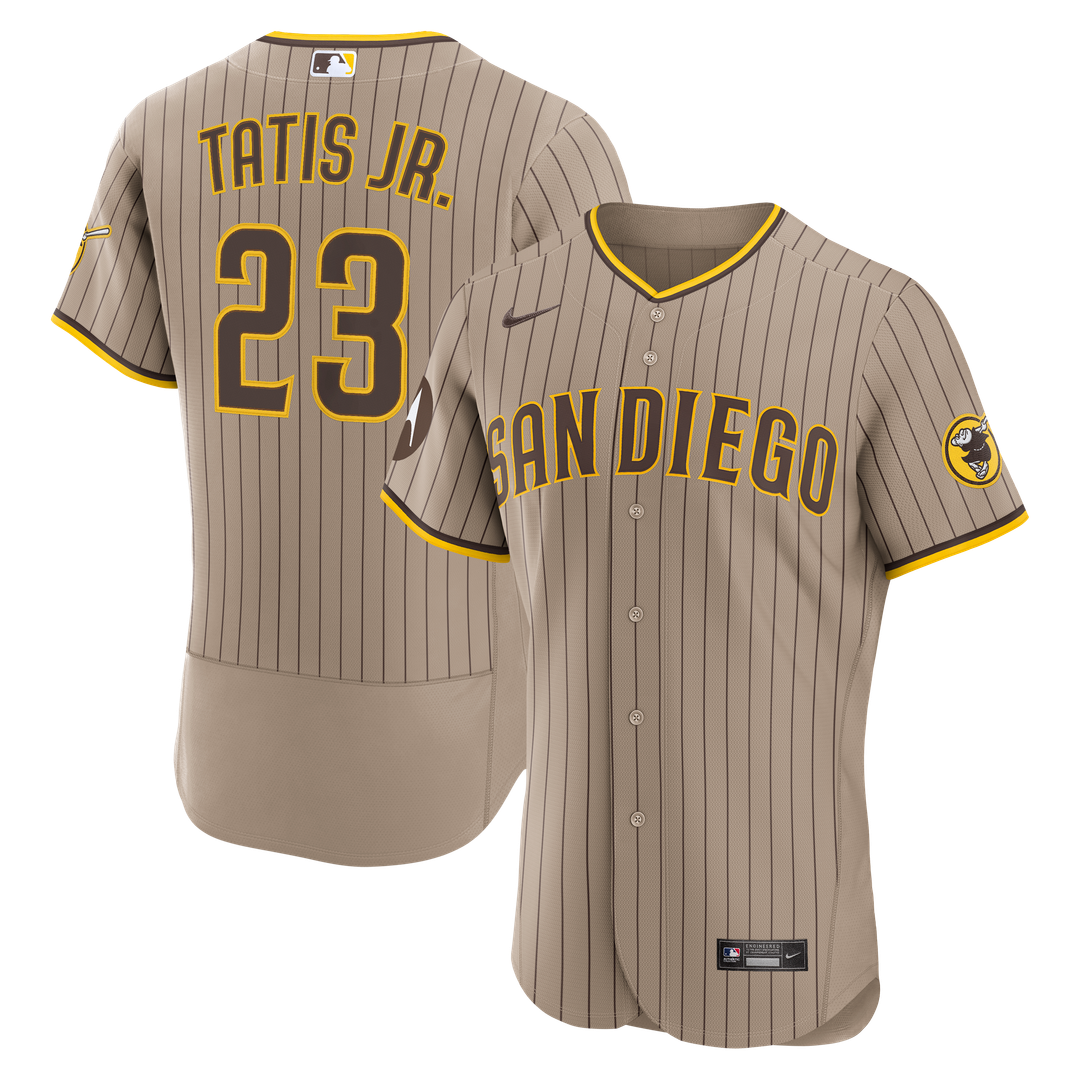 Men's San Diego Padres Fernando Tatis Jr. Sand Alternate Sponsor Patch MLB Baseball Jersey - view 1