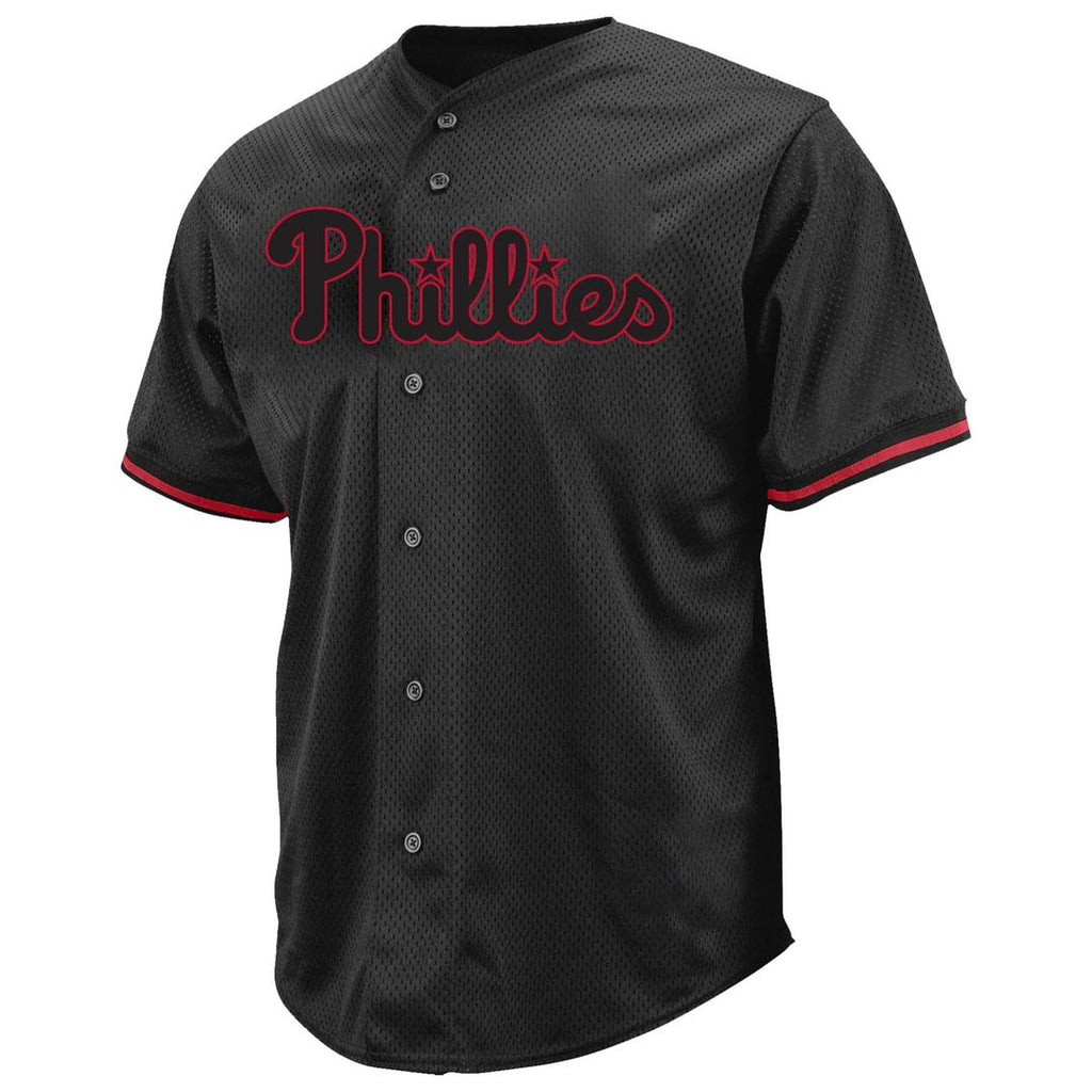 Men's Philadelphia Phillies Black Big & Tall Pop Fashion MLB Baseball Jersey - view 2