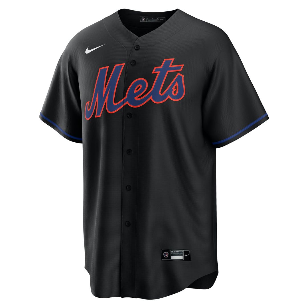 Men's New York Mets Brandon Nimmo Black Alternate Replica MLB Baseball Jersey - view 2