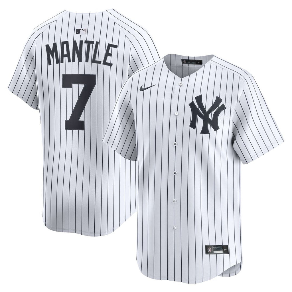 Men's New York Yankees Mickey Mantle White Home Limited MLB Baseball Jersey - view 1