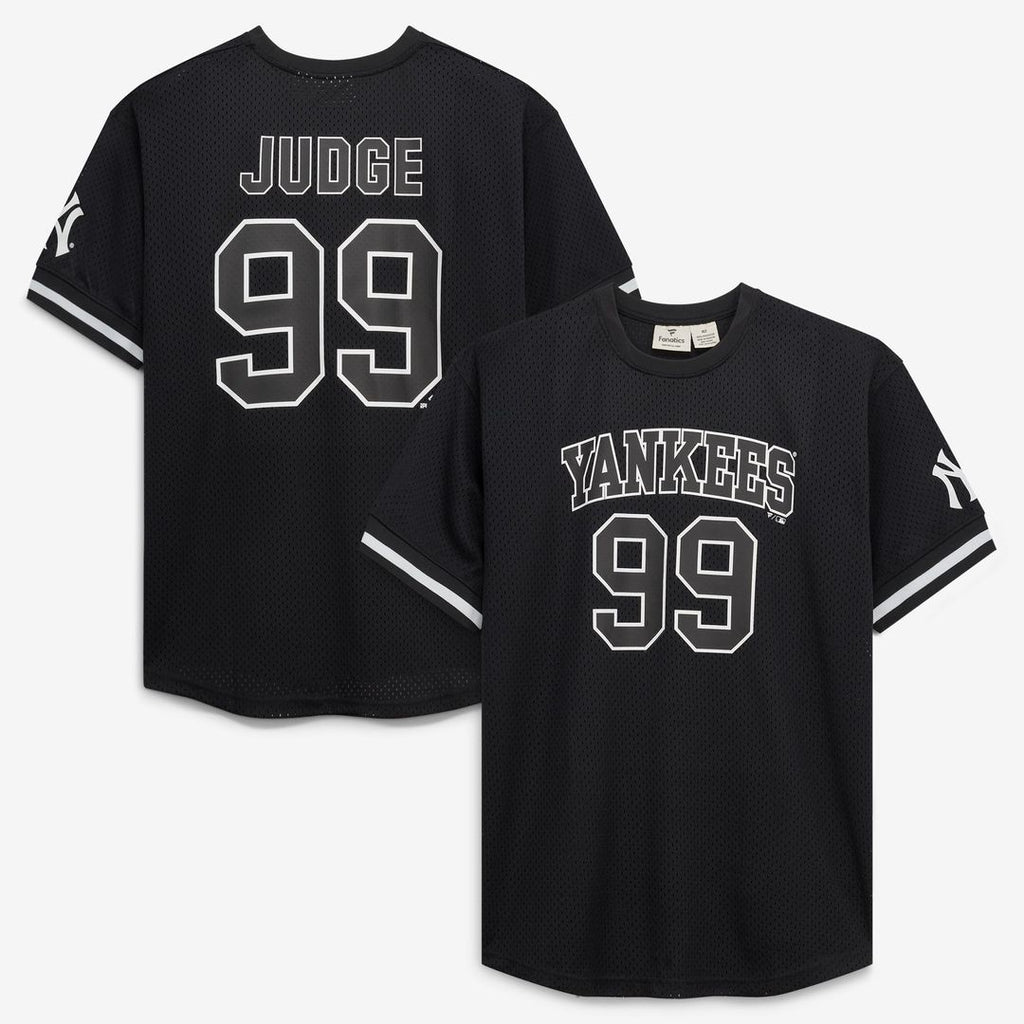 Men's New York Yankees Aaron Judge Black/White Big & Tall Heavyweight Mesh MLB Baseball Jersey - view 1