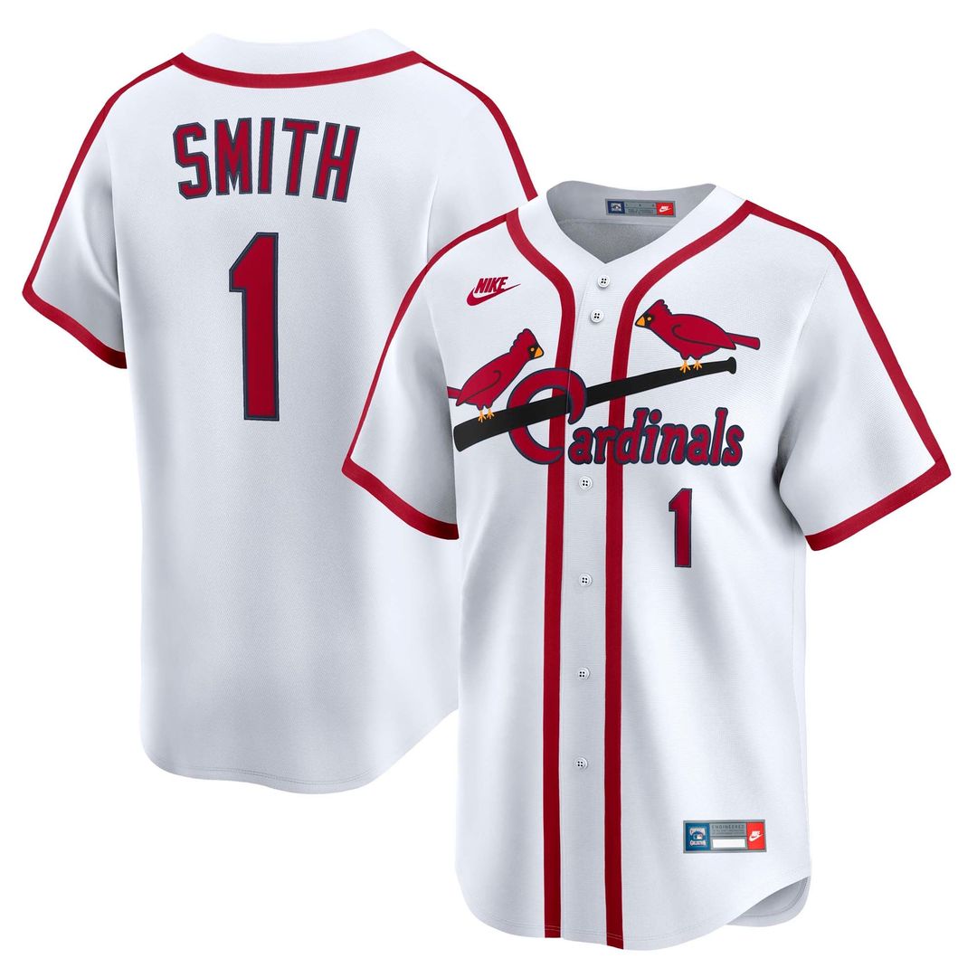 Men's St. Louis Cardinals Ozzie Smith White Throwback Cooperstown Collection Limited MLB Baseball Jersey - view 4