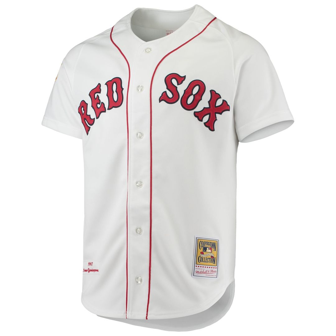 Men's Boston Red Sox Nomar Garciaparra White 1997 Cooperstown Collection MLB Baseball Jersey - view 2