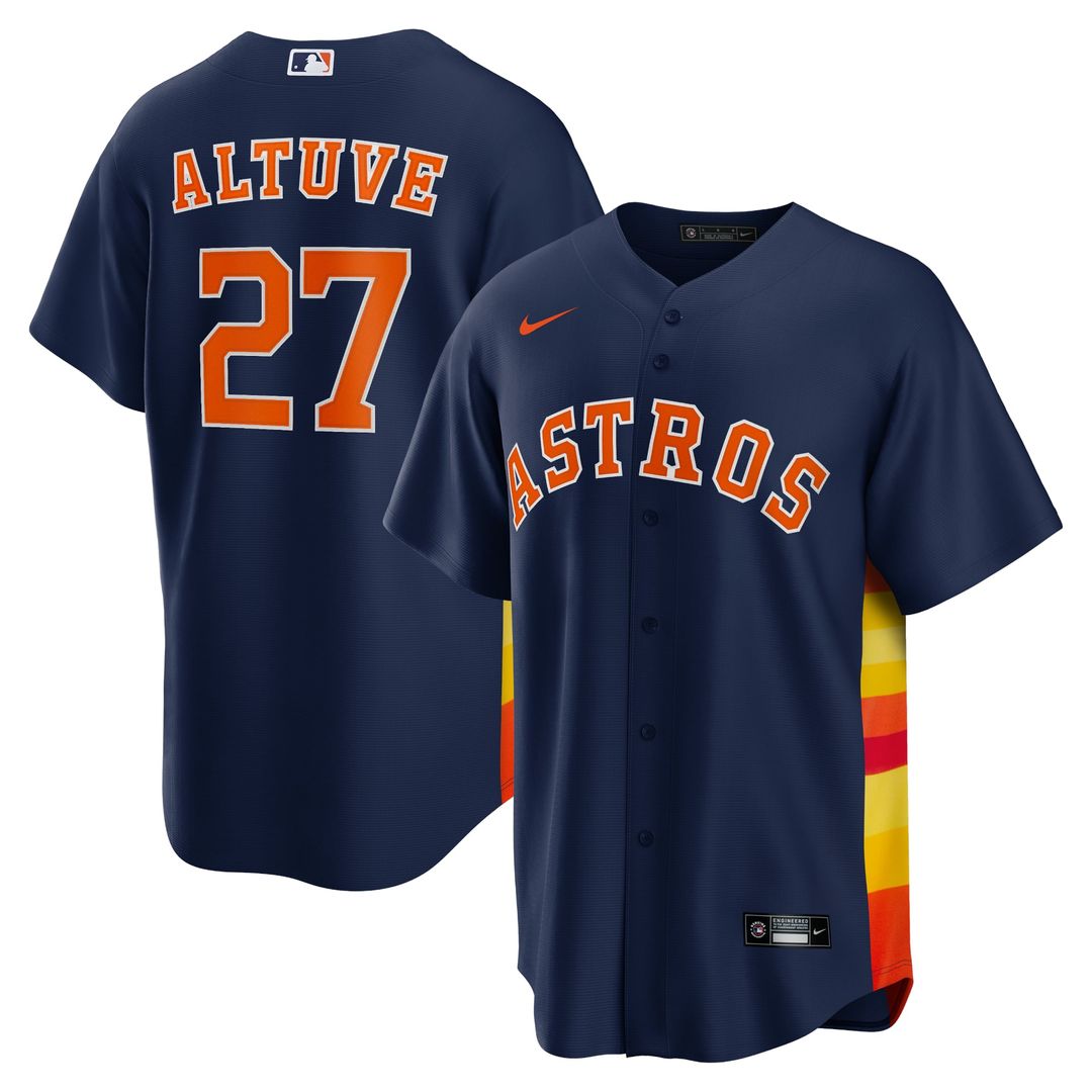 Men's Houston Astros Jose Altuve Navy Alternate 2 Replica MLB Baseball Jersey - view 1