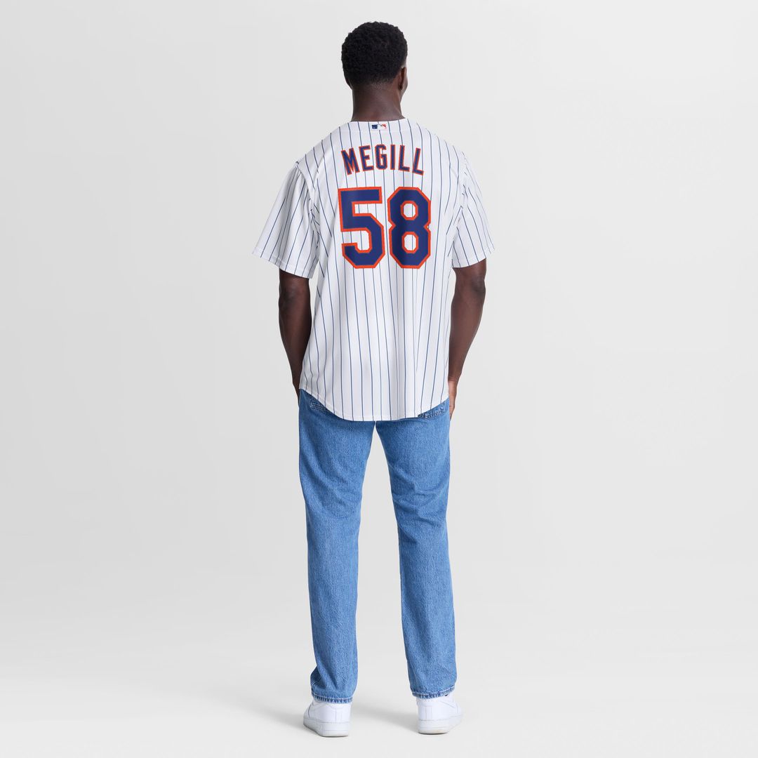 Men's New York Mets Tylor Megill White Home Replica MLB Baseball Jersey - view 5