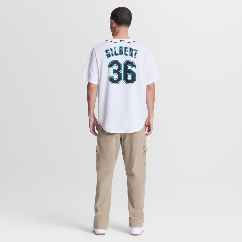 Men's Seattle Mariners Logan Gilbert White Home Replica MLB Baseball Jersey - view 7