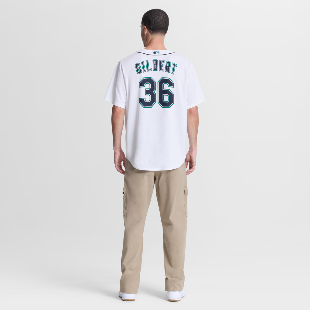 Men's Seattle Mariners Logan Gilbert White Home Replica MLB Baseball Jersey - view 7