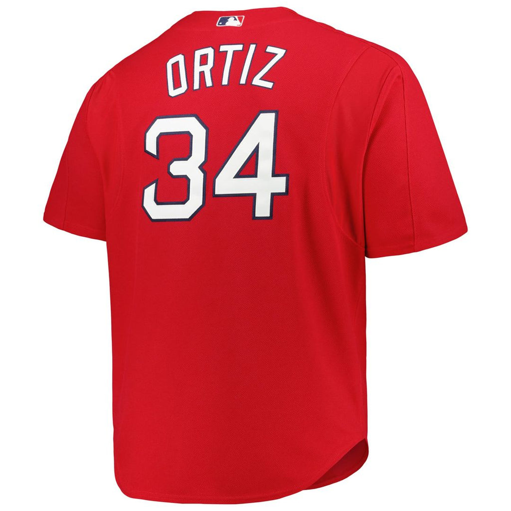 Men's Boston Red Sox David Ortiz Red Big & Tall Cooperstown Mesh Batting Practice MLB Baseball Jersey - view 6