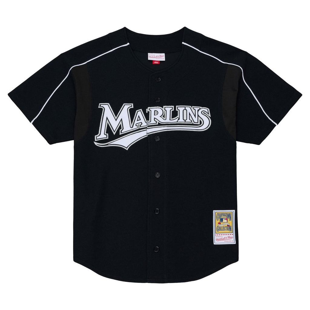 Men's Florida Marlins Miguel Cabrera Black 2003 Cooperstown Mesh Batting Practice Button-Up MLB Baseball Jersey - view 2