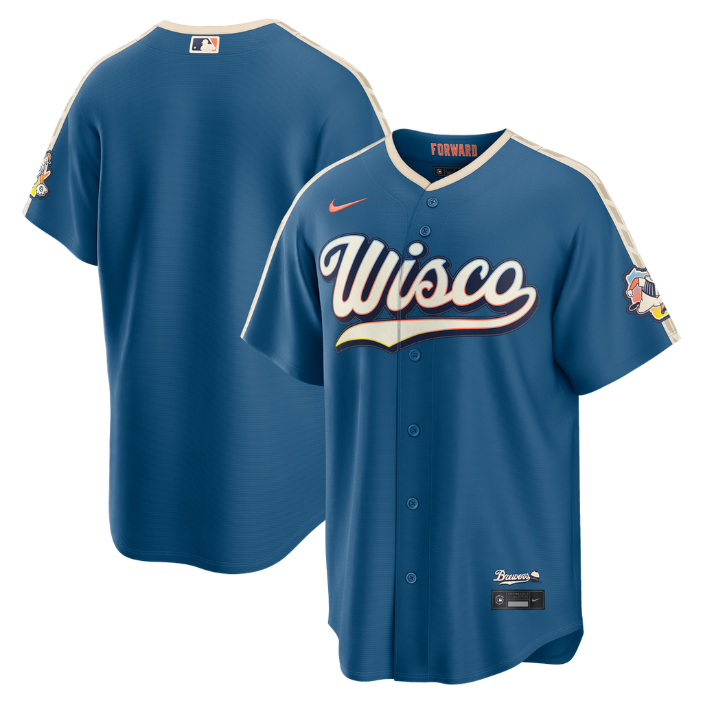 Men's Milwaukee Brewers Mineral Blue 2026 City Connect Stadium MLB Baseball Jersey - view 1