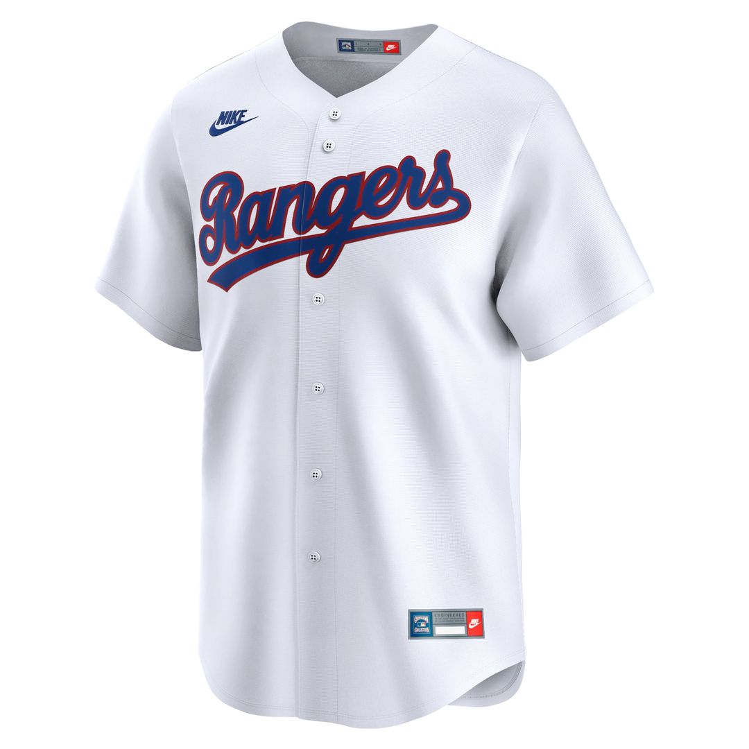 Men's Texas Rangers White Cooperstown Collection Limited MLB Baseball Jersey - view 2