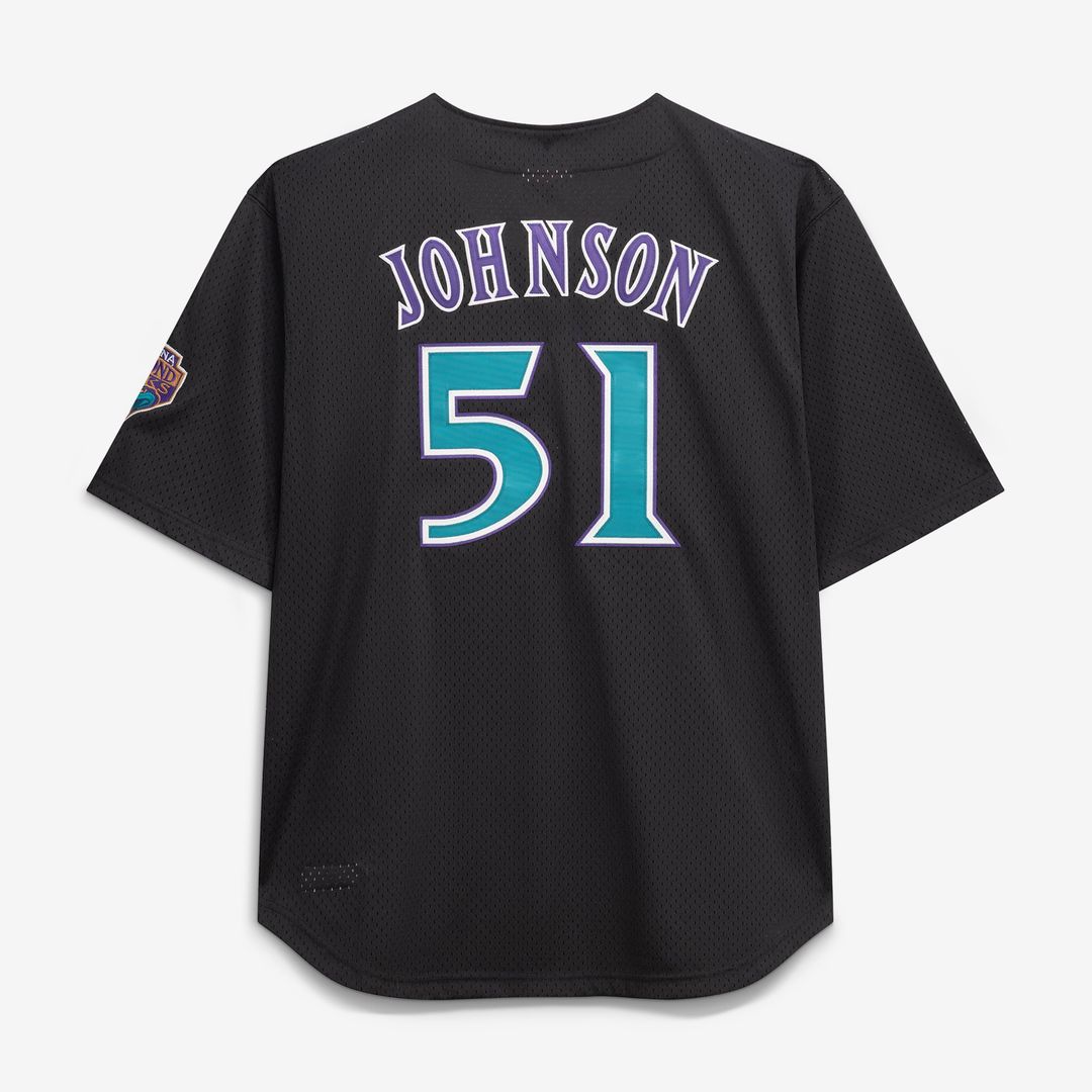 Men's Arizona Diamondbacks Randy Johnson Black Big & Tall Cooperstown Mesh Batting Practice MLB Baseball Jersey - view 3