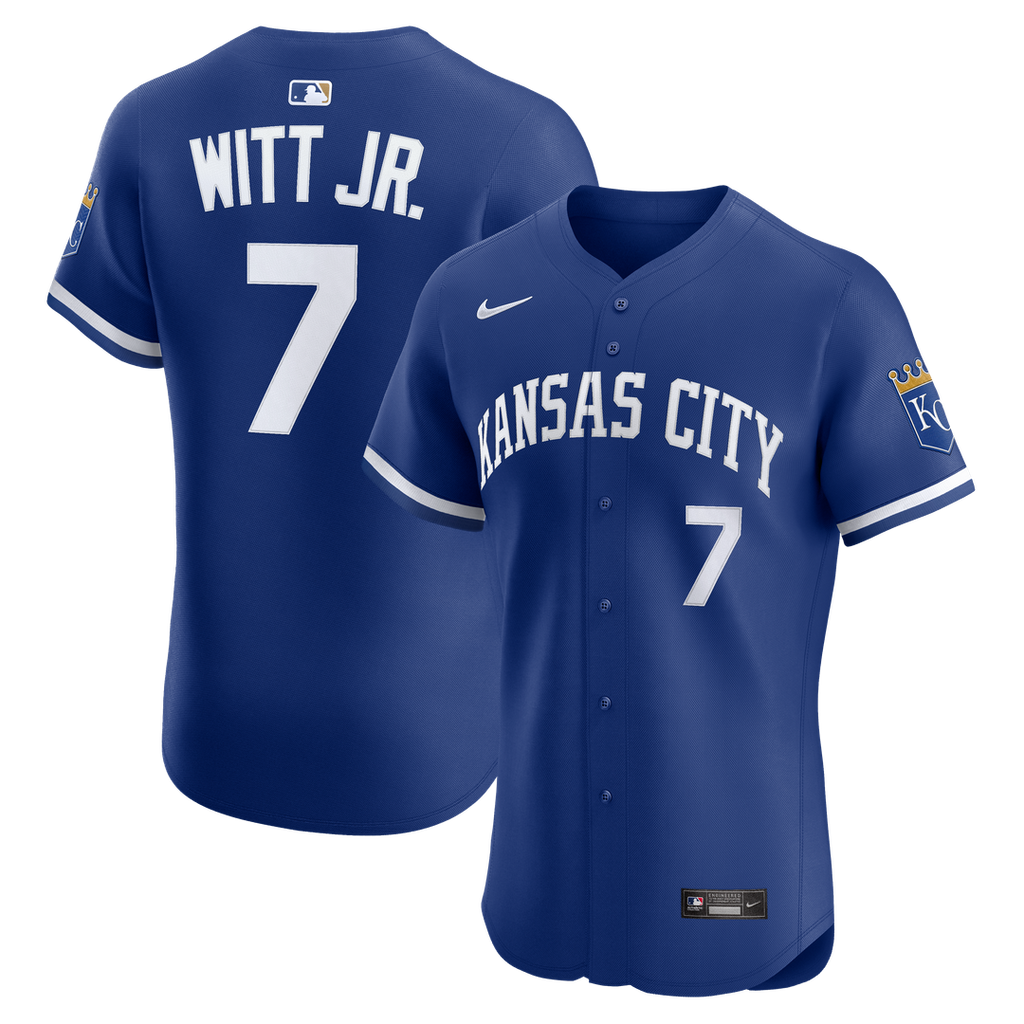 Men's Kansas City Royals Bobby Witt Jr. Royal Alternate 2 Elite MLB Baseball Jersey - view 1