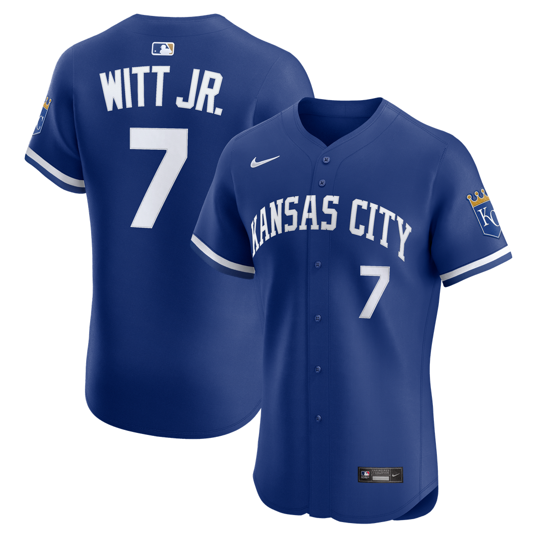 Men's Kansas City Royals Bobby Witt Jr. Royal Alternate 2 Elite MLB Baseball Jersey - view 1