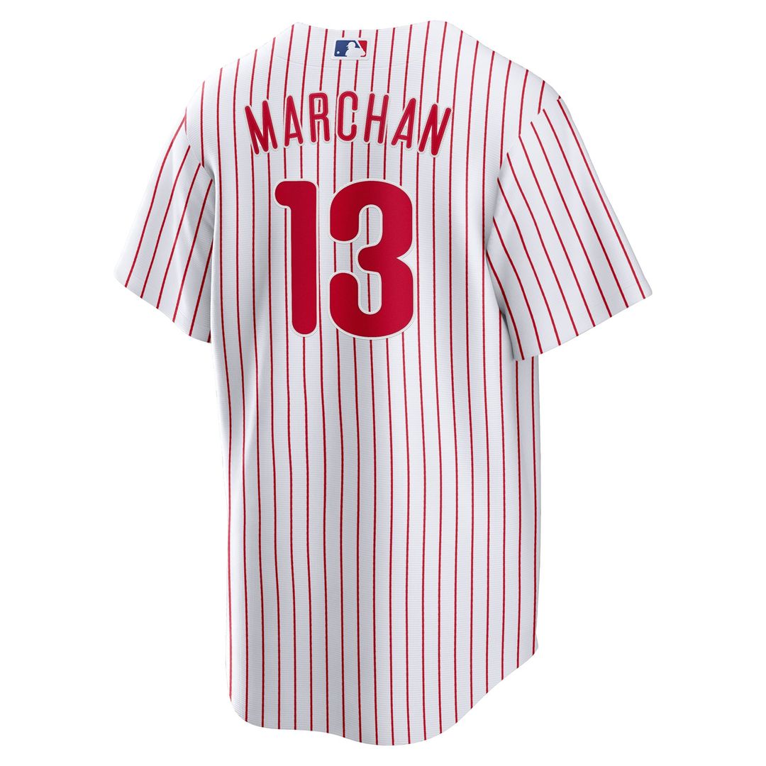 Men's Philadelphia Phillies Rafael Marchán White Home Replica MLB Baseball Jersey - view 3