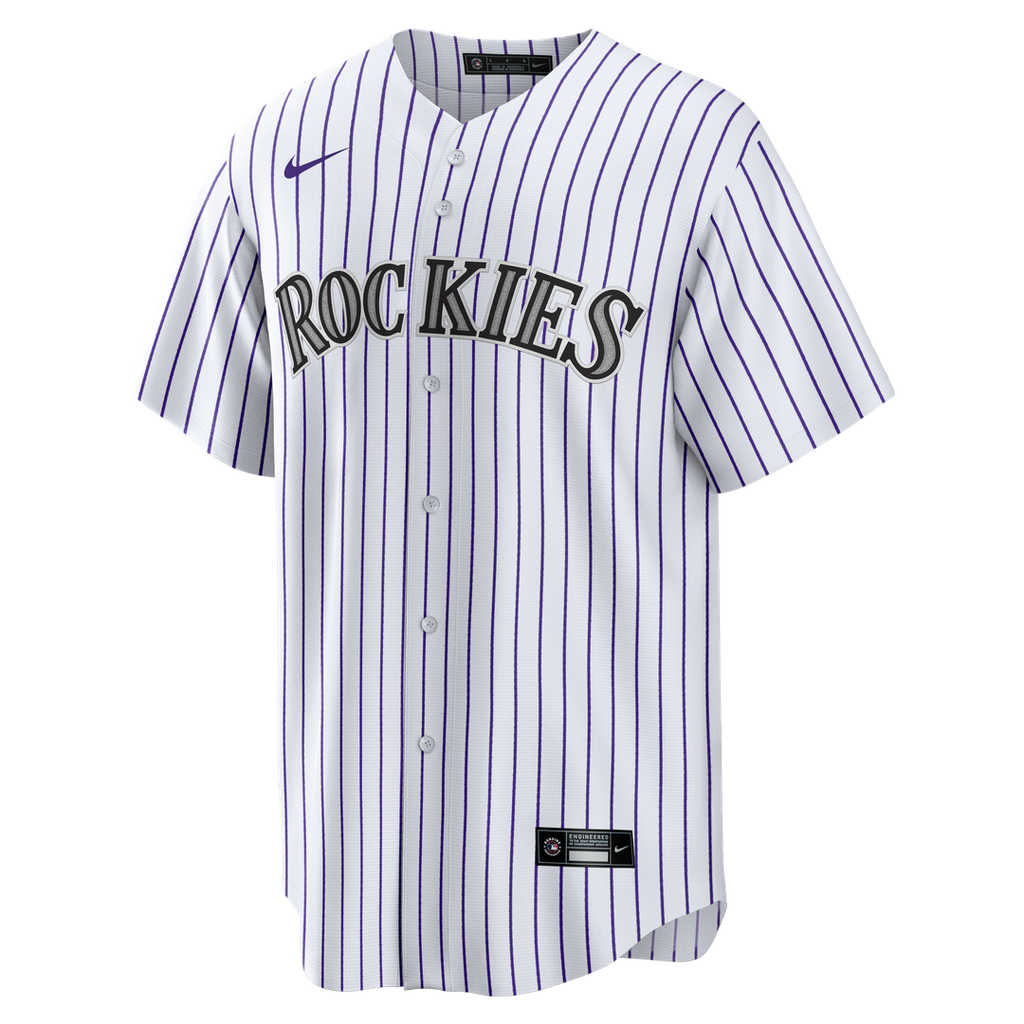 Men's Colorado Rockies White Home Big & Tall Replica MLB Baseball Jersey - view 2