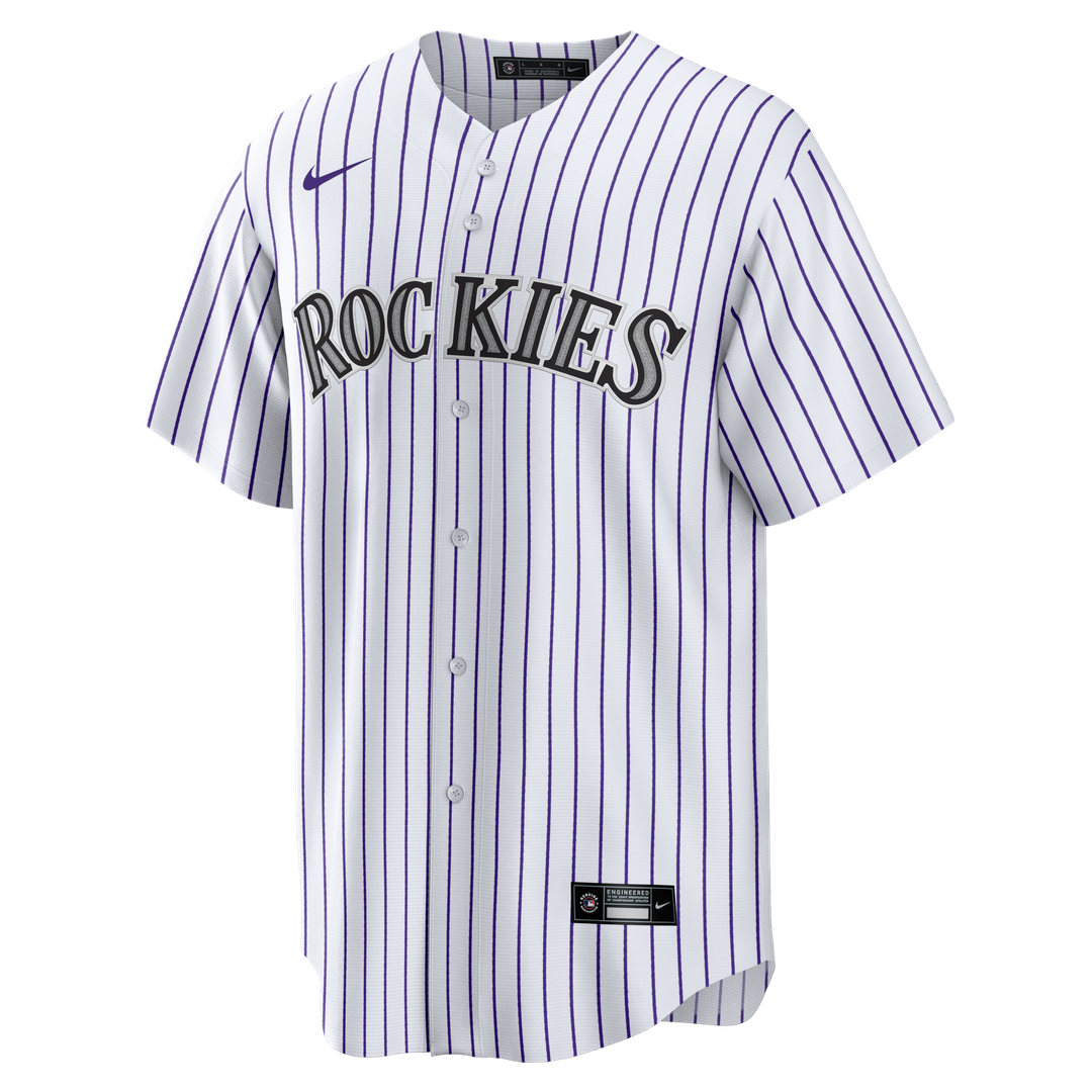 Men's Colorado Rockies White Home Big & Tall Replica MLB Baseball Jersey - view 2