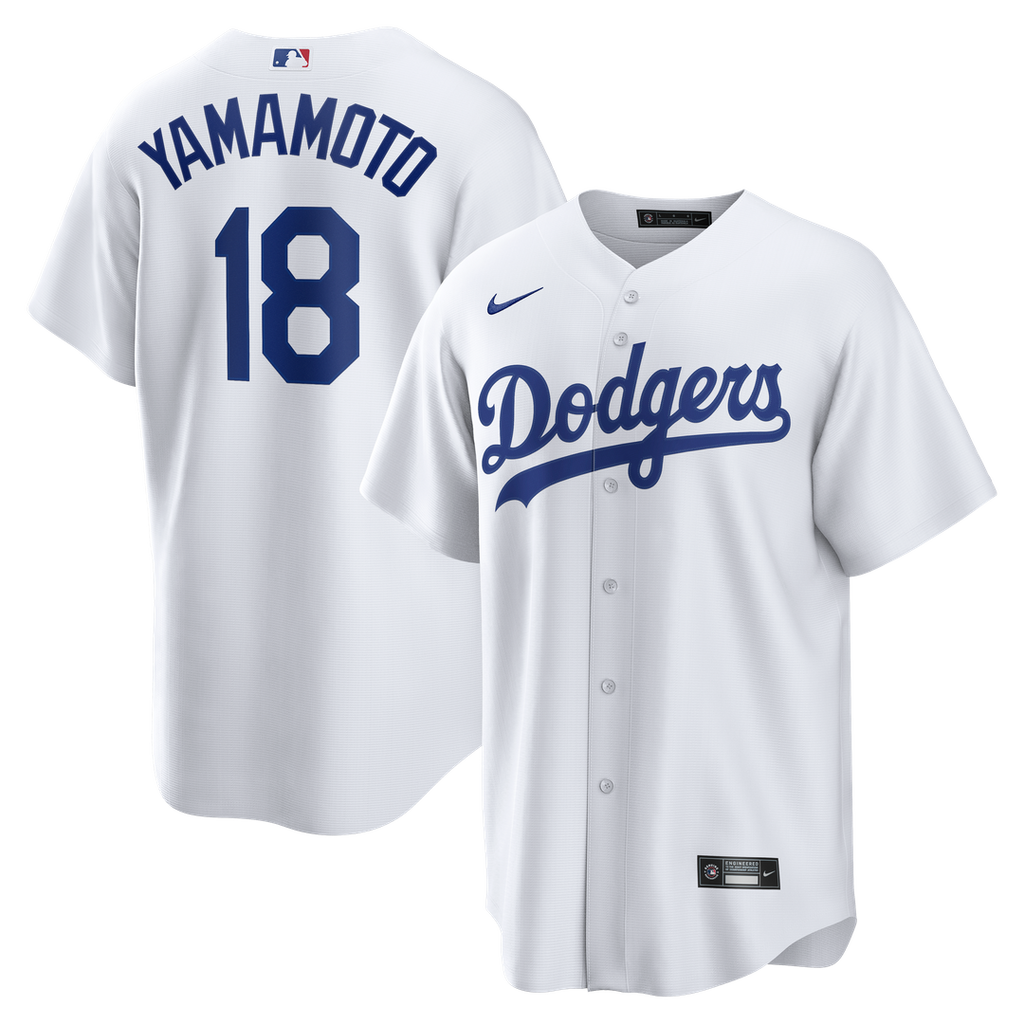 Men's Los Angeles Dodgers Yoshinobu Yamamoto White Home Replica MLB Baseball Jersey - view 1