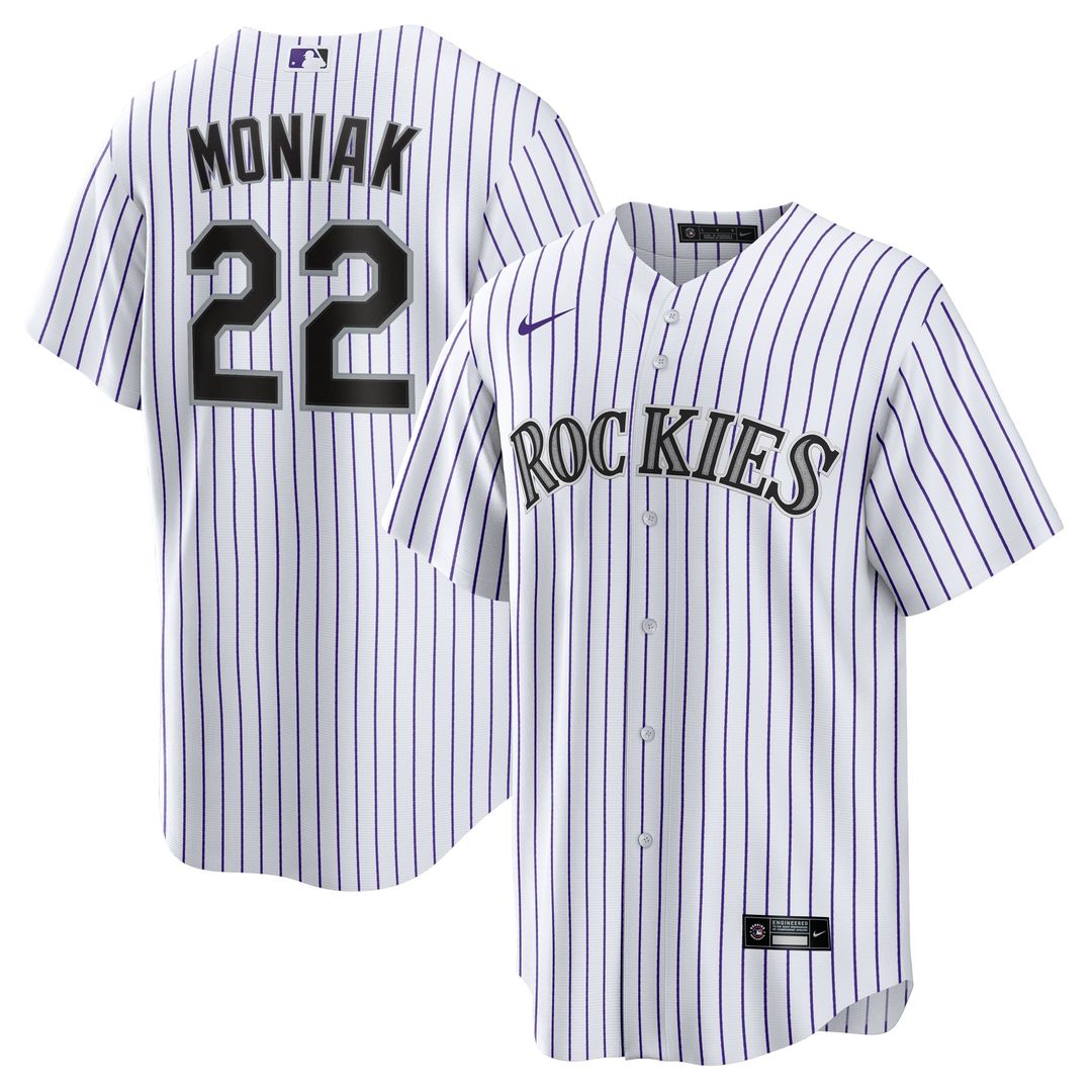 Men's Colorado Rockies Mickey Moniak White Home Replica MLB Baseball Jersey - view 1