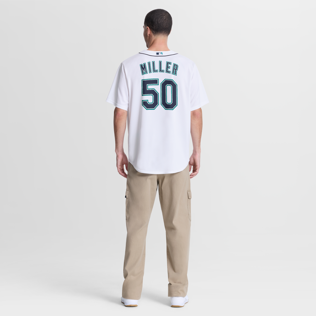 Men's Seattle Mariners Bryce Miller White Home Replica MLB Baseball Jersey - view 7