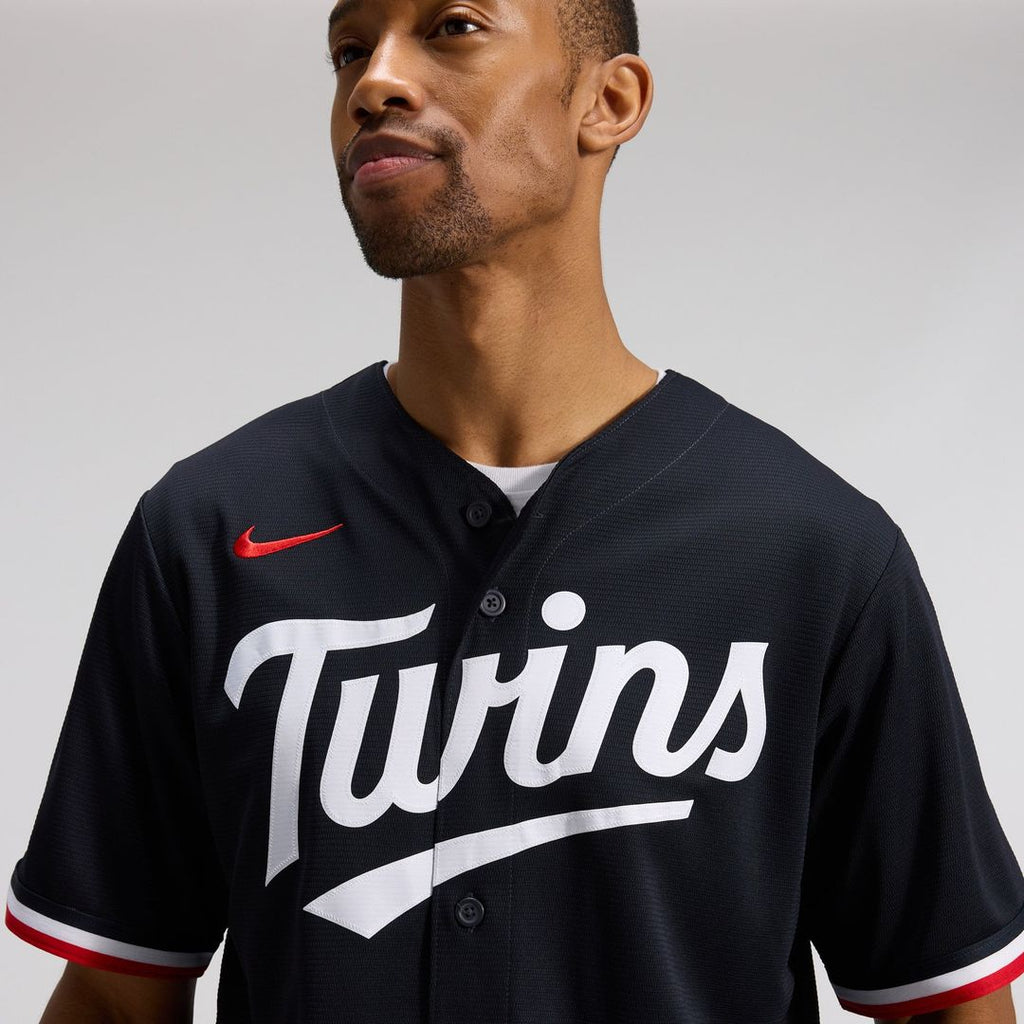 Men's Minnesota Twins Navy Alternate Replica MLB Baseball Jersey - view 22