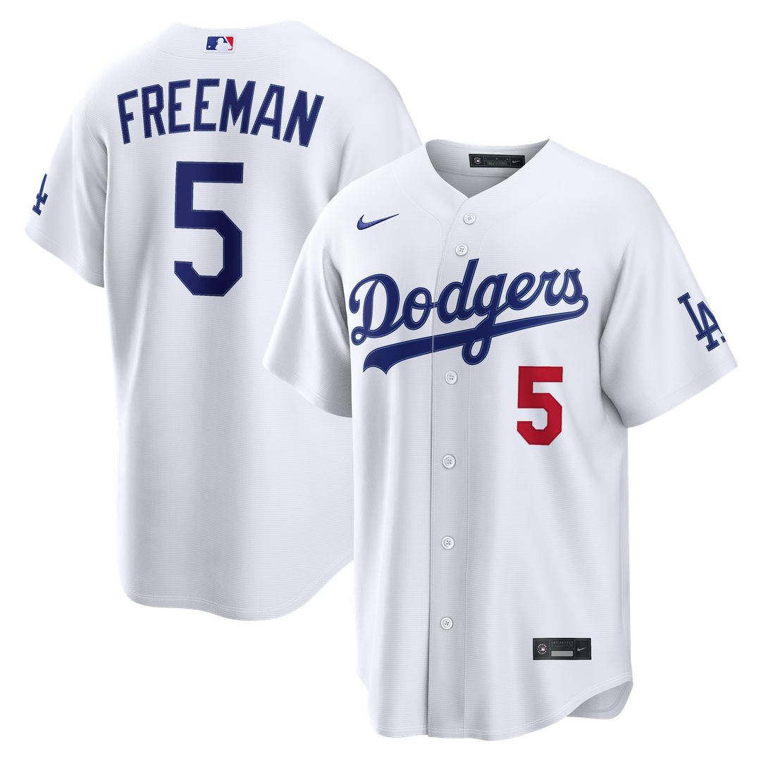 Men's Los Angeles Dodgers Freddie Freeman White Home Stadium MLB Baseball Jersey - view 1