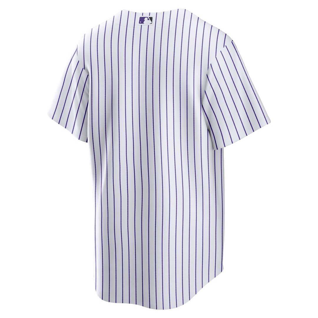 Men's Colorado Rockies White Home Blank Replica MLB Baseball Jersey - view 3
