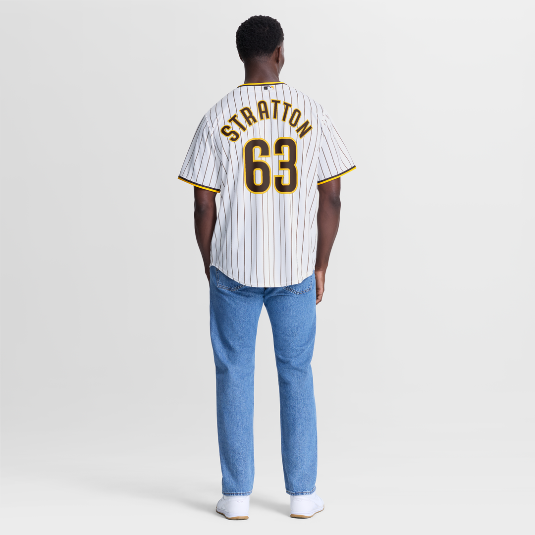 Men's San Diego Padres Hunter Stratton White Home Replica MLB Baseball Jersey - view 3