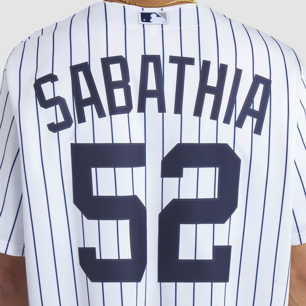Men's New York Yankees CC Sabathia White 2025 Baseball Hall of Fame Name & Number Retired Replica MLB Baseball Jersey - view 11