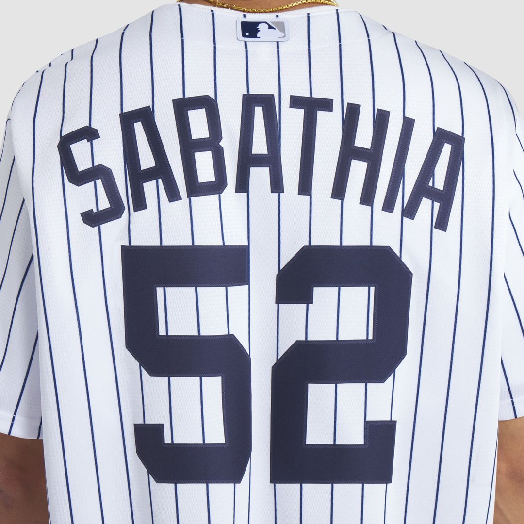 Men's New York Yankees CC Sabathia White 2025 Baseball Hall of Fame Name & Number Retired Replica MLB Baseball Jersey - view 11