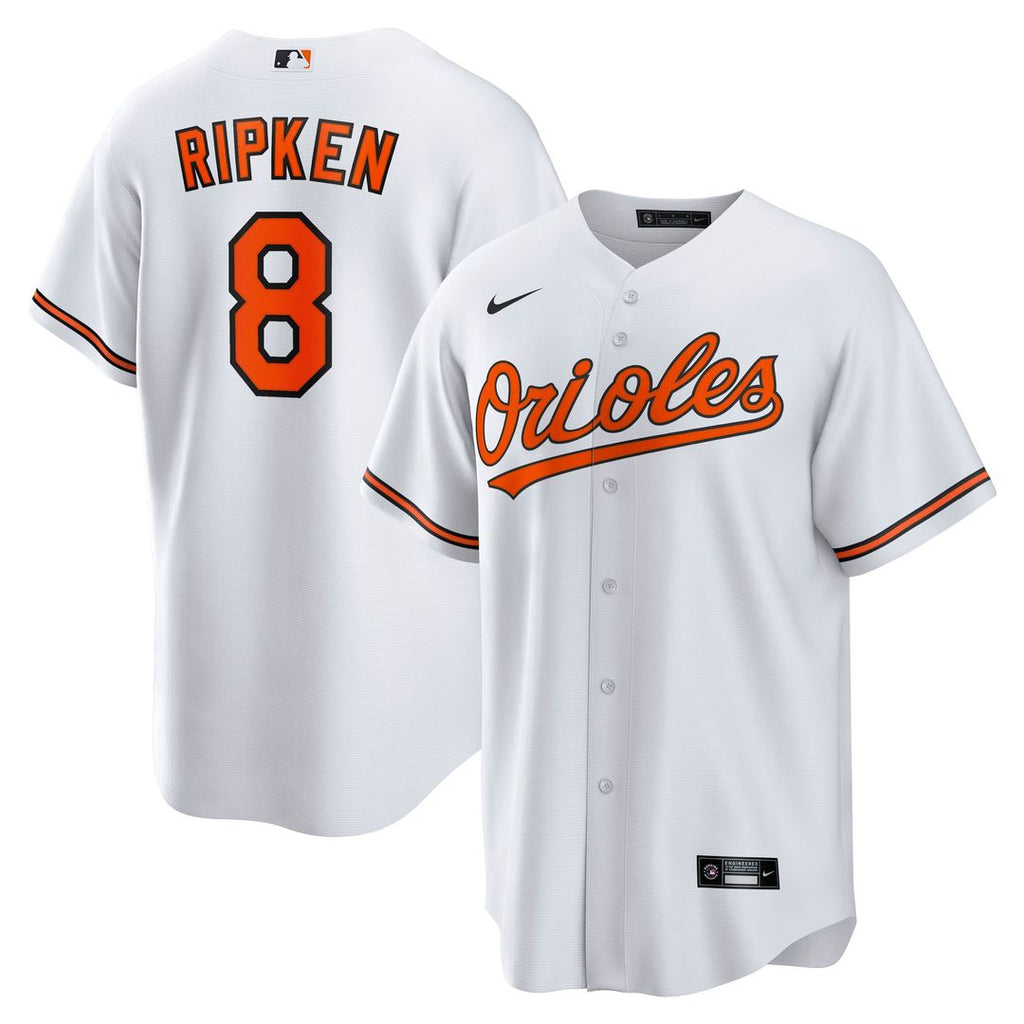 Men's Baltimore Orioles Cal Ripken Jr. White Throwback Replica MLB Baseball Jersey - view 1