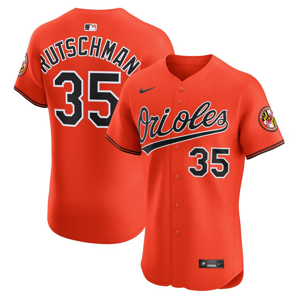 Men's Baltimore Orioles Adley Rutschman Orange Alternate 2 Elite MLB Baseball Jersey - view 4