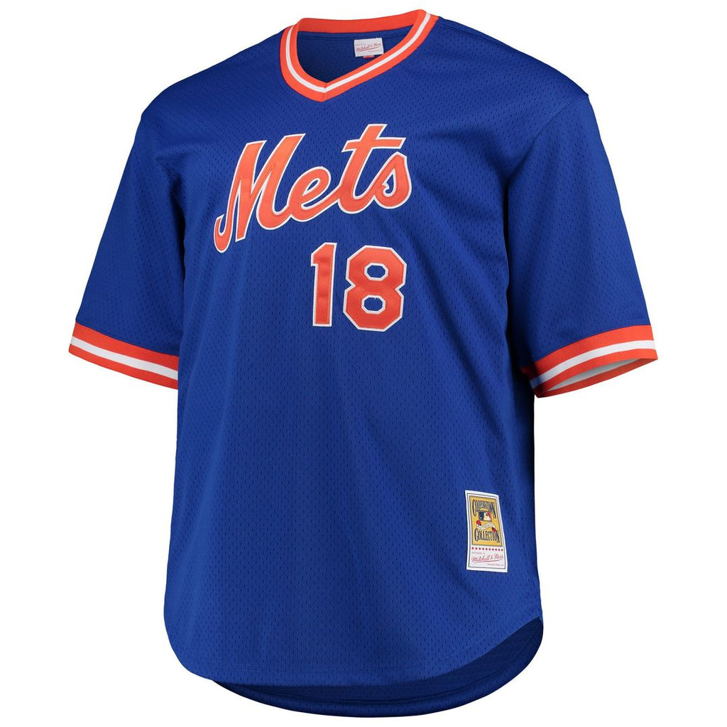 Men's New York Mets Darryl Strawberry Royal Big & Tall Cooperstown Collection Mesh Batting Practice MLB Baseball Jersey - view 2