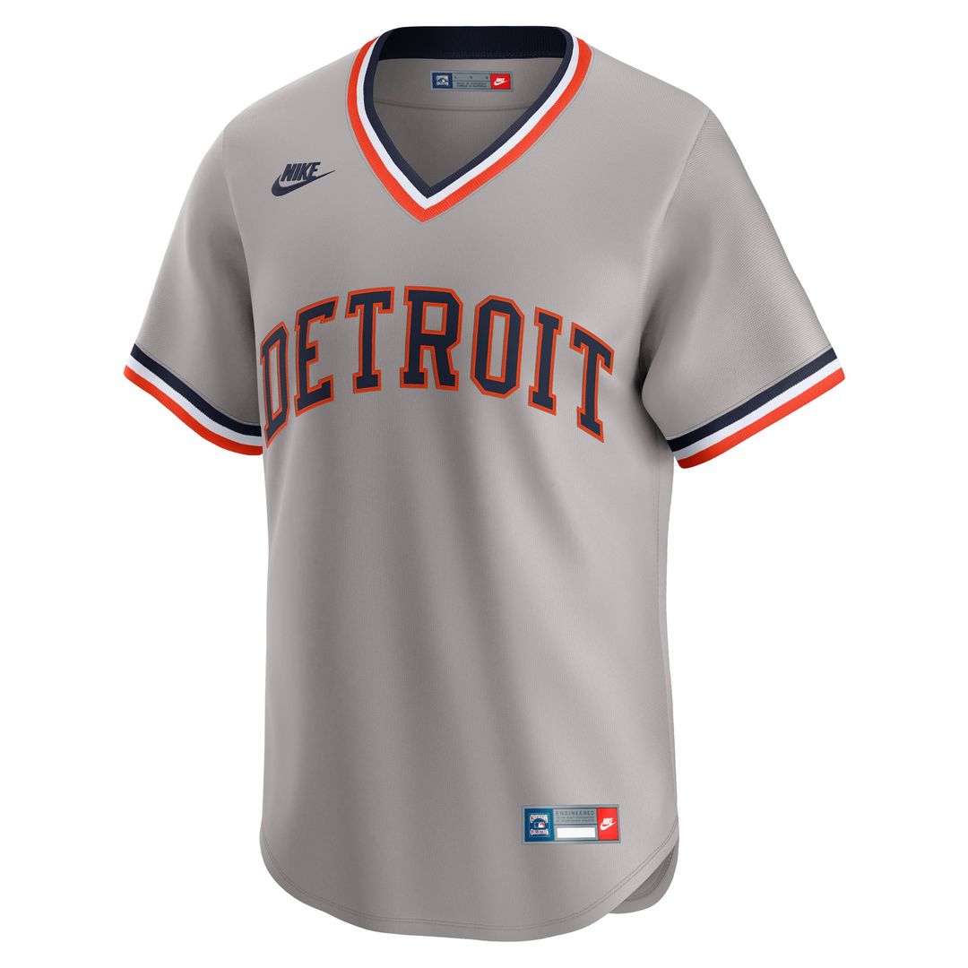 Men's Detroit Tigers Gray Cooperstown Collection Limited MLB Baseball Jersey - view 2